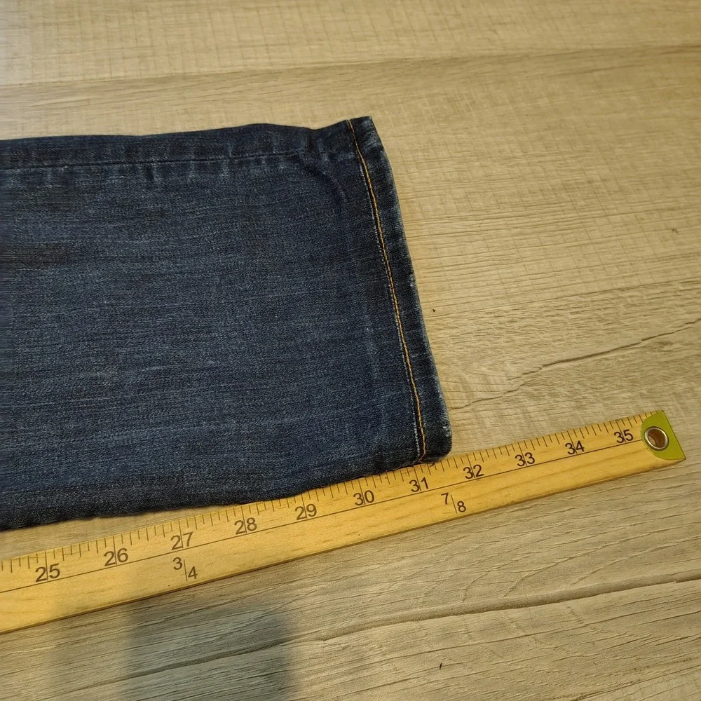 BKE Denim Jake Straight Mens Dark Wash Blue Jeans 34L Stretch Straight Leg